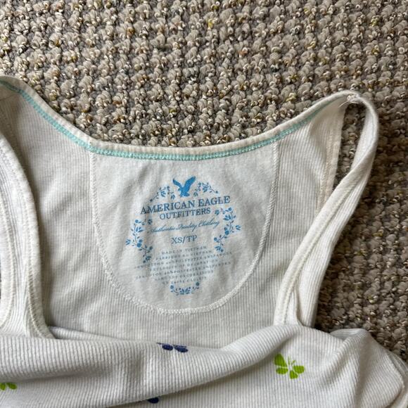 Cute Y2K vintage American Eagle white butterfly tank top - Picture 8 of 8